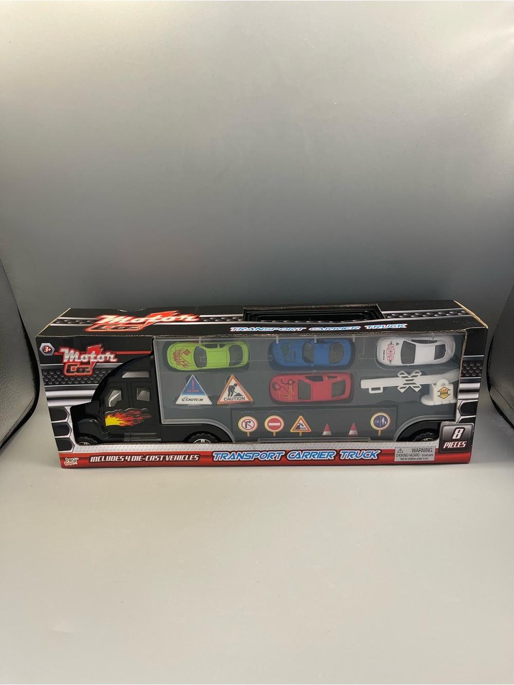 Transport Carrier Truck Die Cast Cars 8 Pc Set Semi Carry Case Vehicles Motor Co
